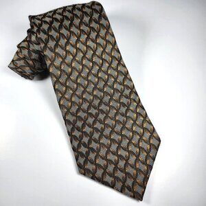 Oscar De La Renta Men's Necktie 100% Silk Made in USA Geometric Tie